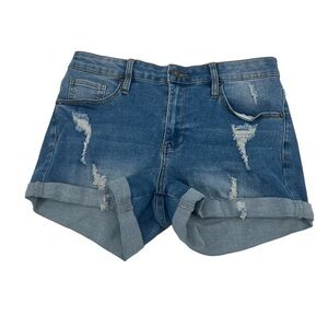 JEANS Cuffed Hem Distressed Jean Shorts Size Medium Women’s